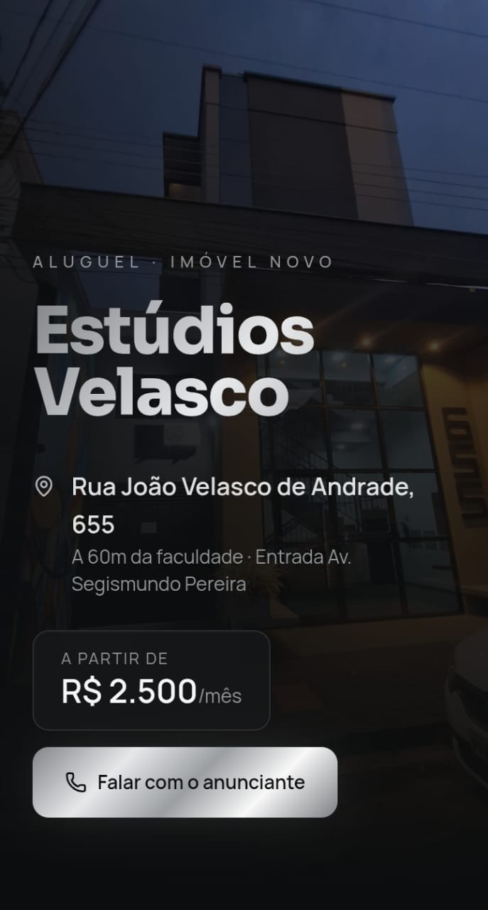 Landing page Estúdios Velasco